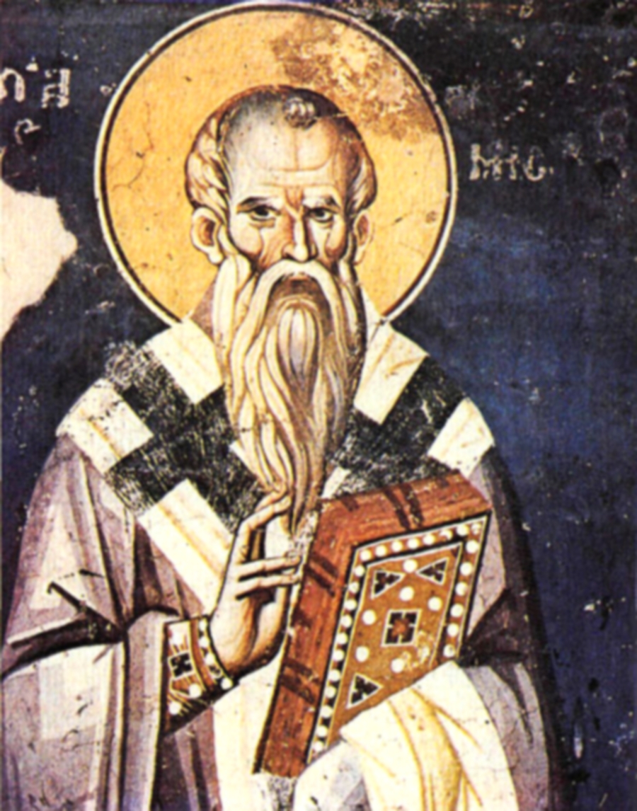 Свт. Климент Охридский. Фреска. 1295
